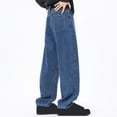 thumbnail image 4 of RKSTN Mens Pants Plush Thick Jeans With Elastic Drawstring Loose Oversized Straight Leg Pants Long Pants Soft Comfortable Workout Pants, 4 of 5