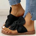 thumbnail image 2 of CEHVOM Women Open Toe Slide Bow-Knot Comfy Sandals Slippers Low Heeled Shoes, 2 of 5