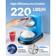 thumbnail image 2 of VEVOR Commercial Ice Crusher 220LBS/H Electric Snow Cone Maker Shaved Ice Blue, 2 of 9