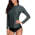 thumbnail image 4 of Charmo Women's UPF 50+ Rash Guard Long Sleeve Rashguard Swim Shirt Swimsuit Top, 4 of 7