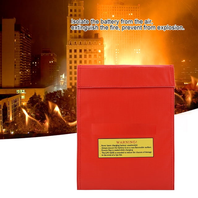 Sac Ignifuge, Léger Portable Ignifuge Sac de Rangement pour Batterie Lithium Outil Pratique Professionnel Réutilisable Li Po Sécurité Deux Tailles Sac de Charge