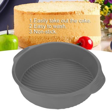 Fyearfly Cake Baking Pan, 9 Inch Silicone Cake Mold Round Shape Various Baking Pan for Microwave Oven, Oven, Refrigerator and Dishwasher(gray)
