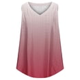 thumbnail image 4 of Plebaso Womens Tank Tops V Neck Gradient Lightweight Eyelet Shirts Flowy Loose Summer Sleeveless Blouses, 4 of 7