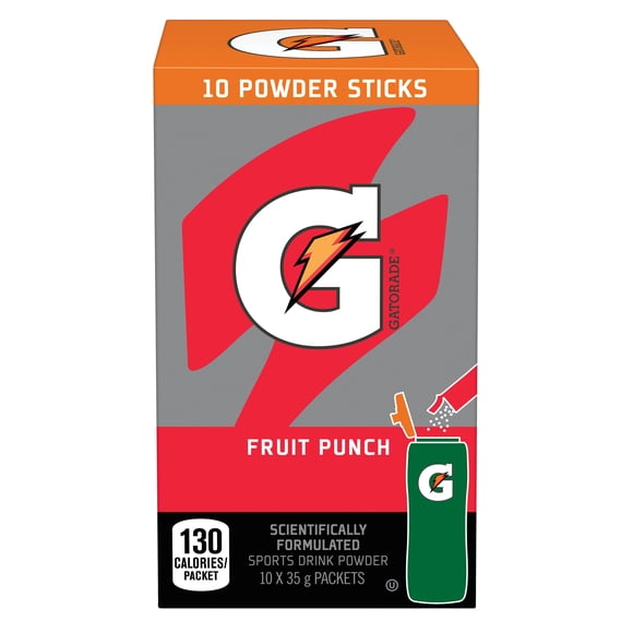 Gatorade Fruit Punch Sports Drink Powder 10 x 35g, Packets