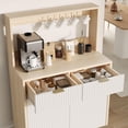 thumbnail image 4 of GloryStar Buffet Cabinet with Fluted Design, Wooden Console Table with Adjustable Shelves and 2 Drawers, Suitable for Kitchen or Living Room, 4 of 9
