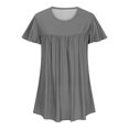 thumbnail image 5 of FAIWAD Tunique d'Été pour Femme à Manches Courtes, Col Rond, T-Shirt Décontracté Plissé, Ample et Fluide, 5 of 5