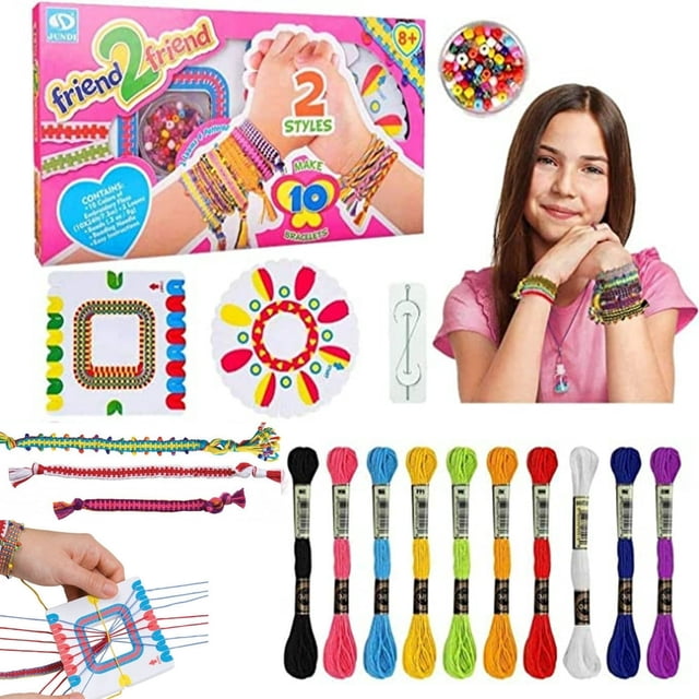 EASTIN Friendship Bracelet Making Kit Toys Ages 7 8 9 10 11 12 Year Old Girls Gifts Ideas Birthday Present for Teen Girl Arts and Crafts String Maker Tool Bracelet DIY Kids Travel Ac