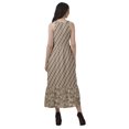 thumbnail image 4 of Moomaya Robe de Vacances pour Femmes en Rayonne, Col Licou, Sans Manches, Fente avant, Robe Imprimée, 4 of 4