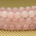 thumbnail image 4 of Natural Rose Crystal Gemstone 6mm Round Beads Stretch Bracelet 7" Unisex, 4 of 5