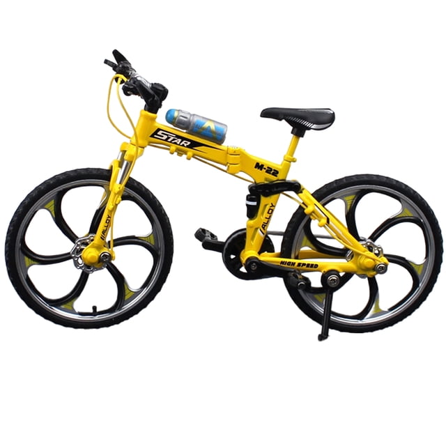 Miniature Mountain Bike Foldable 1:10 Bicycle Model Finger Bike Toy for Desktop