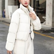 EGNMCR Womens Long Puffer Coat, Long Sleeve Padded Winter Down Coats, Hooded Parka Jacket Women Warm Pocket Coat Long Jacket Winter Sleeve Down Parkas Women Coat