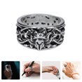 thumbnail image 2 of MasteelfCA 1Pc Man Delicate Ring Masculine Hand Jewelry Ring Man Ring Foxes Ring Decor, 2 of 7