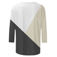 thumbnail image 3 of 3/4 Sleeve Tops for Women Womens Tops 3/4 Sleeve Summer Contrasting Colors Slim Cute Tops Crewneck Half Sleeve Tshirts Shirts Spring Cute Summer Tops for Women Cute Tops for Women Summer, 3 of 5