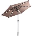 thumbnail image 1 of Patiojoy 9' Outdoor Patio Umbrella Offset w/LED Light Tan No Base, 1 of 8