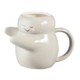 thumbnail image 4 of Mainstays Cream/Grey Sculpted Hug Ceramic Mug Set, 16 oz, 2 Piece, 4 of 8