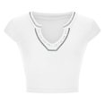 thumbnail image 5 of Timegard Going out Tops for Women Ribbed Cap Sleeve Low V Neck Comfy Slim Cropped Tops Summer Fashion, 5 of 5