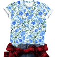 thumbnail image 4 of Pisexur Hauts d'Été pour Femmes, Blouses Habillées Décontractées pour Femmes Hauts à la Mode Chandail Décontracté Imprimé Manches Courtes Col Rond, Grandes Tailles pour Femmes Multicolore, 2TG, 4 of 5