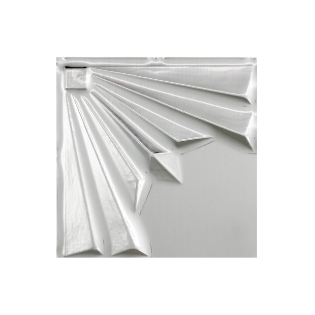 Fasade Art Deco Brushed Aluminum Ceiling Tile Sample 12" x 12" random portion no overlap