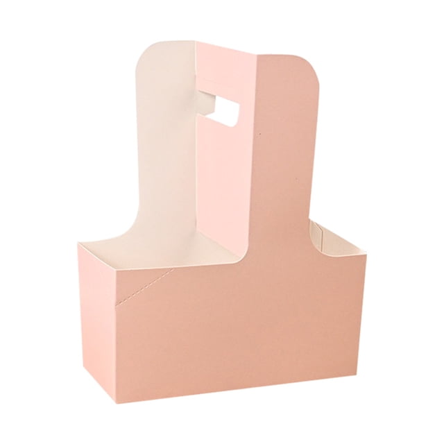 Disposable Coffee Cup Takeout Holder Tray for Kraft Paper Cups with Double Handle Support - Food Storage Accessories for Convenient Beverage Transport