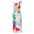 thumbnail image 4 of QATAINLAV Combinaisons pour Femmes Bretelle Ajustable Jambe Grand une Pièce Pantalon Sans Manches Salopettes en Coton et Lin Mode Combinaisons à Rayures avec Poches Ventes Prime Liquidation Multicolore m, 4 of 6