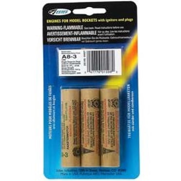 ESTES Moteurs de Fusée Modèle A8-3, Lot de 3