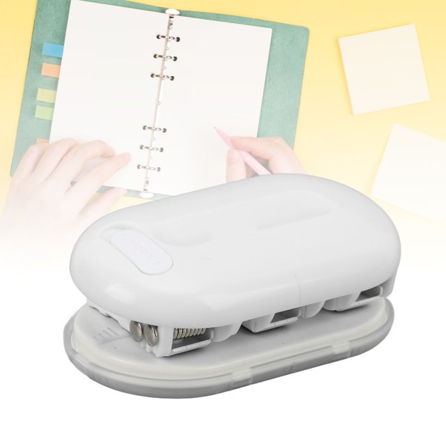 3 Hole Puncher Mini Handheld Paper Punch with Left Right Alignment Scales Compact Portable Puncher for Student Use