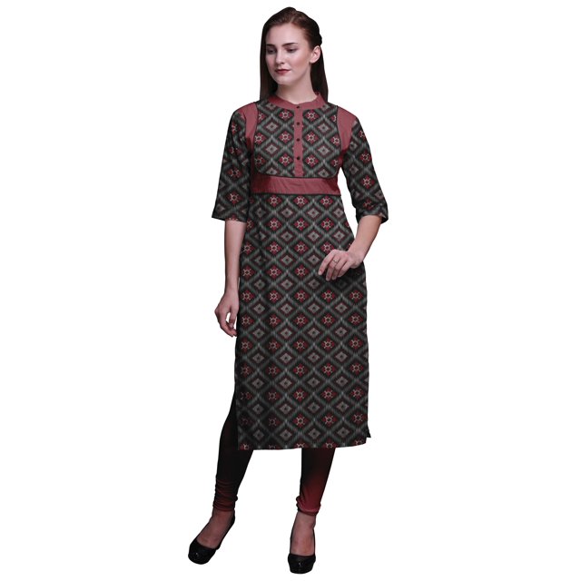Bimba Kurta Imprimée Tunique Droite Hauts Femmes Tenue d'Été Kurti pour Dames