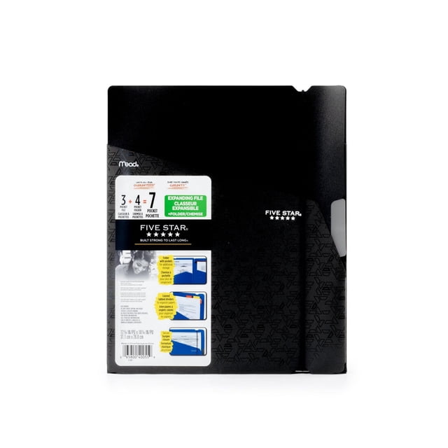 Classeur et Chemise Extensible Five Star à 7 Poches, Sans Fixation Murale