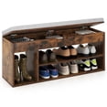 thumbnail image 1 of Gymax Banc à Chaussures pour Entrée à la Maison Banc de Rangement pour Chaussures avec Siège Rembourré et Rangement Dissimulé Brun, 1 of 10