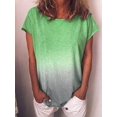 thumbnail image 5 of T-Shirt pour Femme à Manches Courtes, Col Rond, Haut Décontracté, Haut à Col, T-Shirt Décontracté Dégradé, Vert, 4TG, 5 of 5