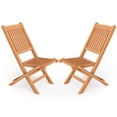 thumbnail image 1 of Costway 2PCS Patio Folding Chair Solid Indonesia Teak Wood Slatted Seat Natural Portable Outdoor, 1 of 9