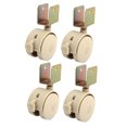 thumbnail image 1 of Unique Bargains 4pcs 20mm Plastic U Bracket Swivel Caster Wheel Tan w Brake, 1 of 1