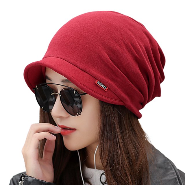 Women's Cotton Hat Thick Warm Windproof Simple Solid Color Beanie Hat