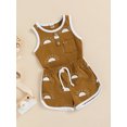 thumbnail image 3 of Xingqing Été Infant Baby Garçons Clothes Soleil Imprimé Sans Manches Veste Tops Shorts Sets, 3 of 7