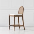 thumbnail image 4 of Panama 26.5" Curved Back Cane Rattan Counter Stool Set of 2 Ivory White Boucle, 4 of 10
