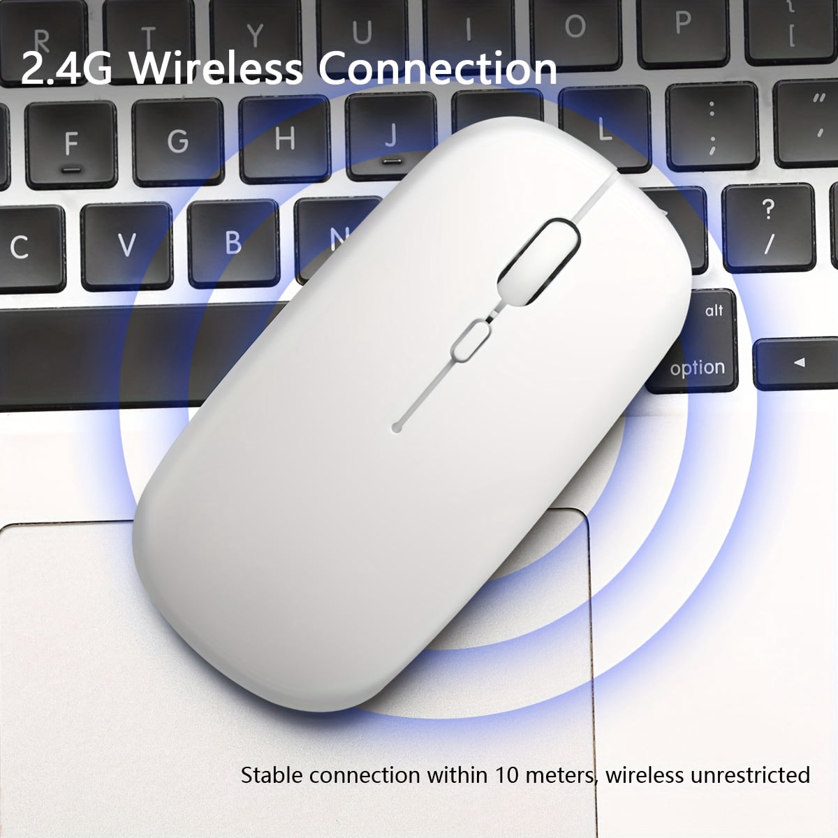 Dual-Mode Wireless Mouse, 2.4G and Wireless Lightweight Portable Ergonomic Office Computer Mouse, Compatible with Desktop/Laptop/Tablet/Windows System, Battery Not Included