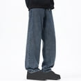 thumbnail image 5 of RKSTN Mens Pants Plush Thick Jeans With Elastic Drawstring Loose Oversized Straight Leg Pants Long Pants Soft Comfortable Workout Pants, 5 of 5