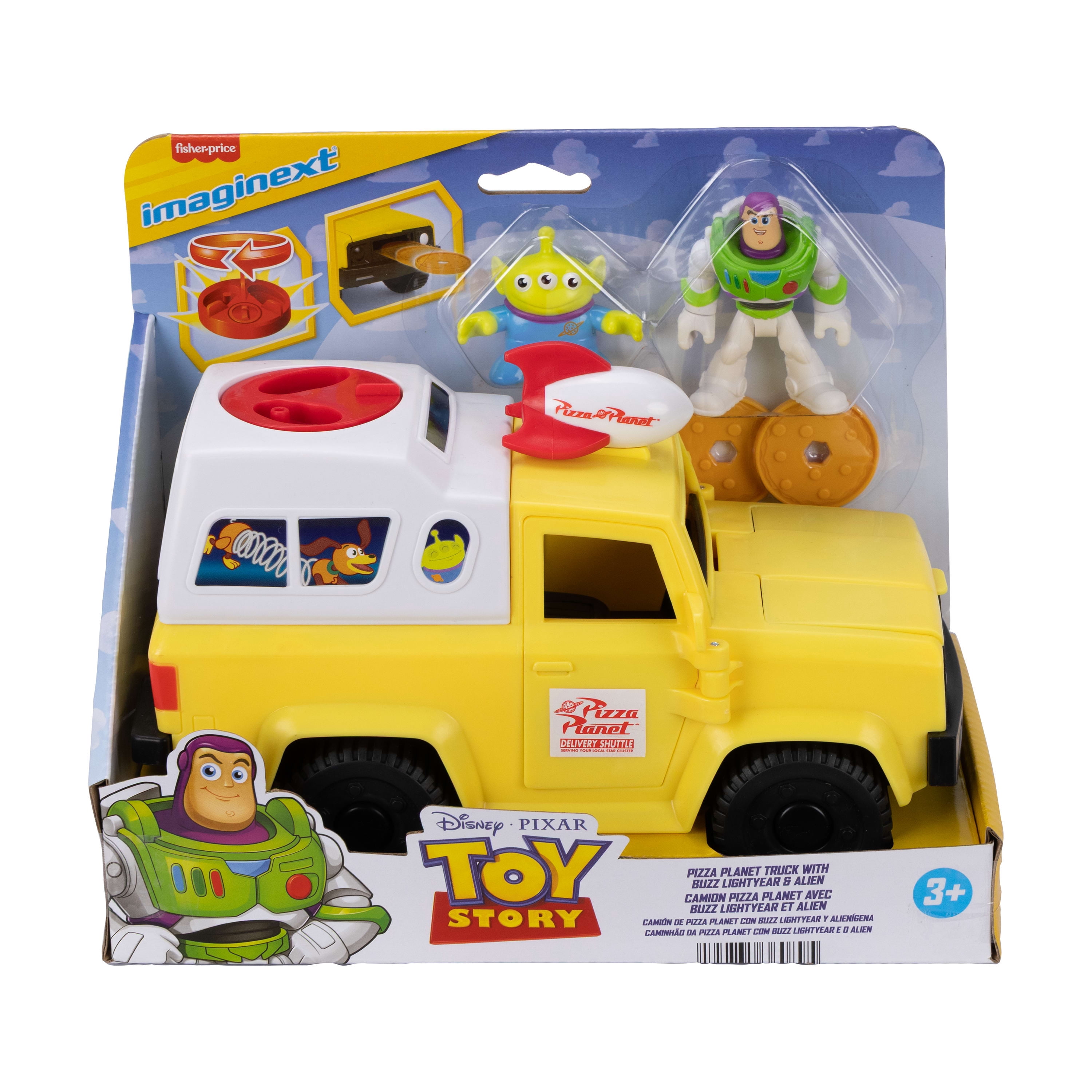 Imaginext Disney and Pixar Toy Story Pizza Planet Truck with Buzz Lightyear & Alien Action Figures