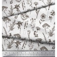 thumbnail image 3 of Soimoi Brown Rayon Fabric Leaves & Primrose Floral Printed Fabric 1 Yard 56 Inch Wide, 3 of 3