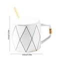 thumbnail image 3 of Rvkxad Ceramic Coffee Mug, 13oz Capacity with Lid and Spoon, Hot Chocolate Cup, Gift Mug, 3 of 6