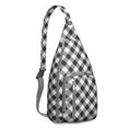 thumbnail image 1 of Abstract Plaid Sling Backpack - Modern Artistic Checkered Pattern Shoulder Bag, Durable Pack for Outdoor Adventures, 1 of 4