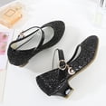 thumbnail image 4 of Wdgfv Ballerines Filles Scintillantes Fête Mary Jane Princesse Chaussures de Robe Noir 6-7 Ans, 4 of 6