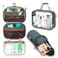 thumbnail image 2 of Toiletry Bag Kit Set: Hanging Travel Toiletry Bag + 311 TSA Cosmetic Liquid Bag + Ultralight Accessory Organizer Pouch (Green), 2 of 7