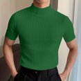 thumbnail image 2 of Birdeem Chemises pour Hommes Mode Été Tricot Décontracté Couleur Unie Manches Courtes Col Rond Blouse, 2 of 12