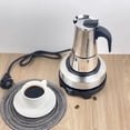 thumbnail image 3 of Ensemble de Cafetière en Acier Inoxydable de Style Européen avec Casseroles Espresso et Moka, Cuisinière Électrique 110 V, Capacité de 9 Tasses – Résistant à la Rouille, Design Compact pour la Maison, Facile à Nettoyer et Polyvalent pour le Chauffage du Lait, 3 of 5