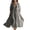 Grey, variant on Ohufall Cotton Linen Dresses for Women Summer Fall V Neck Tie Flowy Thin Casual Dress 3/4 Sleeves Solid Lightweight Comfy Long Dress