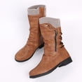 thumbnail image 4 of CEHVOM Bottes pour Femmes Vintage d'Hiver à Fermeture Éclair Mi-Mollet à Lacets à Enfiler Chaussures Rétro pour Dames, 4 of 5