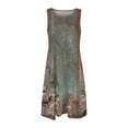 thumbnail image 4 of SMihono Robe Maxi Bohème d'Été pour Femmes Grande Taille Femmes Grande Taille Décontractée Imprimée à Col Rond à Manches Courtes Ample Longueur Genou Robe de Plage Évasée Robe d'Été, 4 of 5