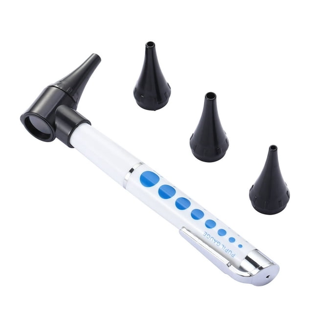 KEINXS LED Medical Diagnostic Otoscope Ear Care Magnifying Lens Clinical Penlight Flashlight Ear Care Set without Battery