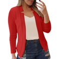 thumbnail image 2 of IMENGL Solid color casual small suit jacket, Red M, Size M-5XL, 2 of 5